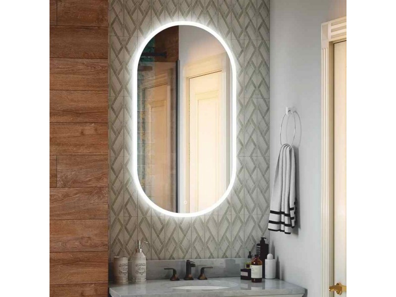 Овальное  Зеркало для ванной комнаты  Delight LED